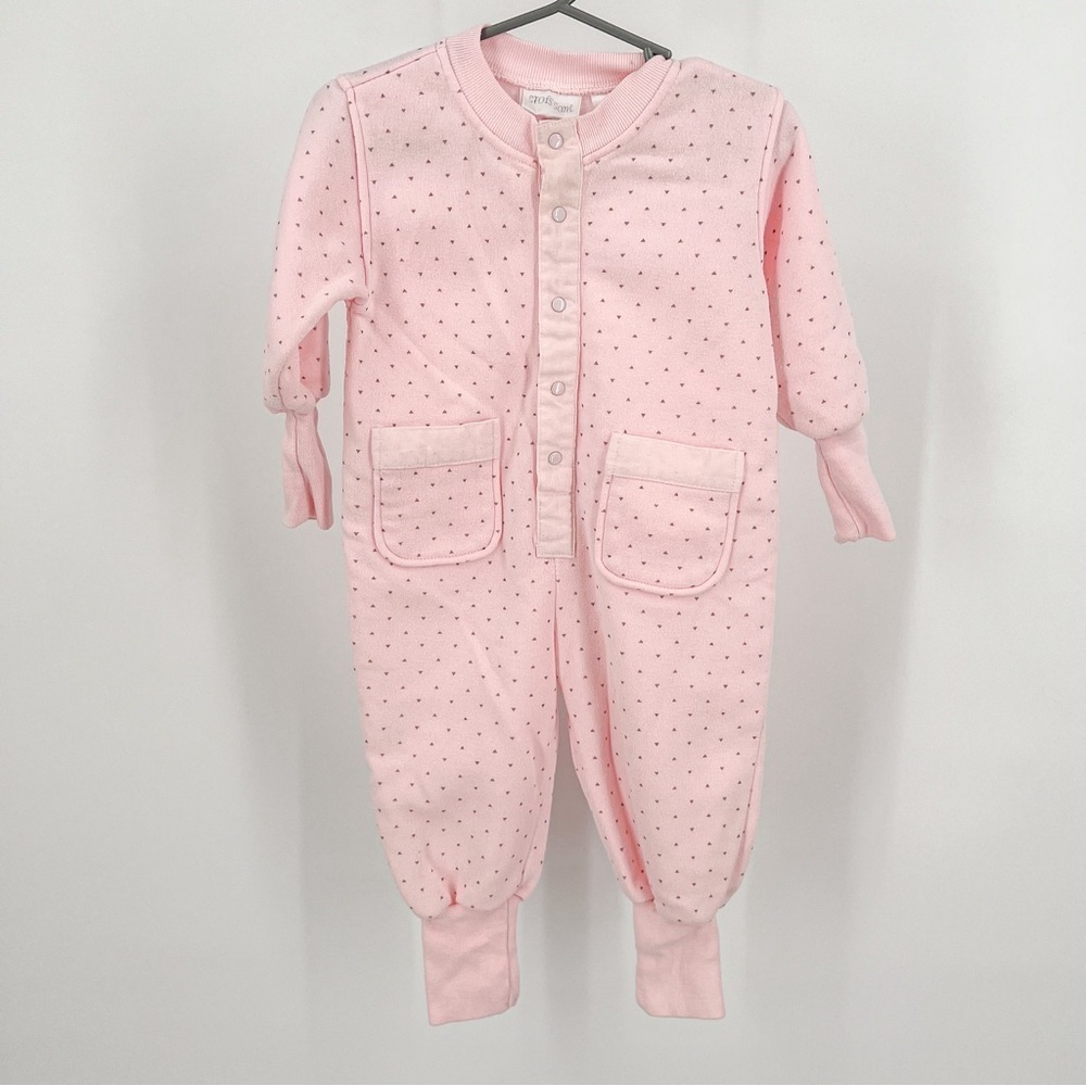 Vintage Croissant baby pink pajamas